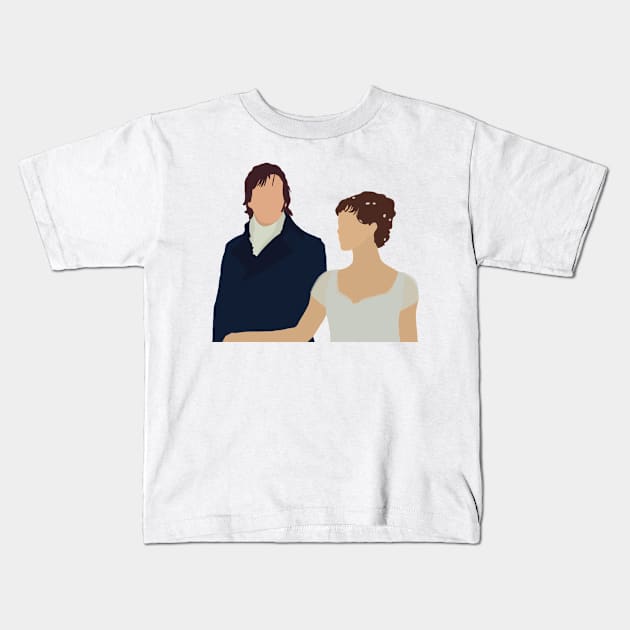 Elizabeth Bennet and Mr. Darcy Kids T-Shirt by uneecornn